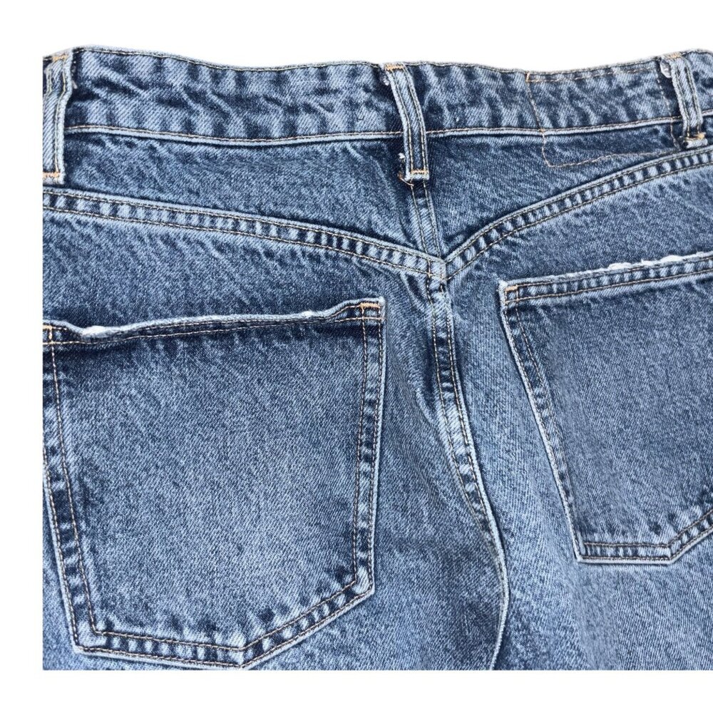 Zara Size 6 Distressed Ripped Wide Leg Denim Jeans - Picture 6 of 7